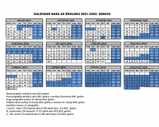 KALENDARA RADA ŠKOLE ZA ŠKOLSKU 2021./2022. GODINU